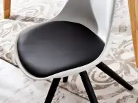 Krzesło z tworzywa LUIS ROT biało - czarne - pad z eko-skóry