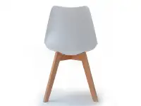 Krzesło tapicerowane LUIS WOOD biało - czarne - tył