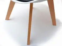 Krzesło tapicerowane LUIS WOOD biało - czarne - podstawa