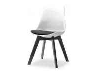Produkt: Krzesło luis wood biały-czarny skóra ekologiczna, podstawa czarny