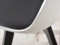 Nowoczesne krzesło do jadalni LUIS WOOD biało-czarne - jakość