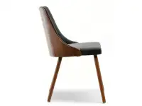 Tapicerowane krzesło z giętgo drewna MAGNUM orzech czarny - bok