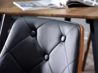 Tapicerowane krzesło z giętgo drewna MAGNUM orzech czarny - pikowane siedzisko