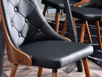 Tapicerowane krzesło z giętgo drewna MAGNUM orzech czarny - miękka ekoskóra