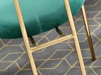 Krzesło z podłokietnikami MALAGA ZIELONE ze złotymi nogami - charakterystyczne detale