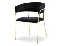 Produkt: Krzesło male czarny welur, podstawa złoty