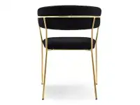 Krzesło MALE CZARNE z weluru glamour ze złotym stelażem - tył