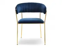 Krzesło welurowe MALE GARANTOWE glamour na złotych nogach - przód
