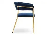 Krzesło welurowe MALE GARANTOWE glamour na złotych nogach - bok
