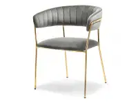 Produkt: Krzesło male szary welur, podstawa złoty