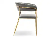 Krzesło glamour MALE SZARY welur ze złotym steżalem - profil