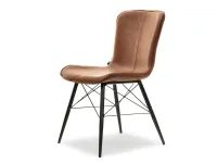Produkt: Krzesło margot brąz skóra ekologiczna, podstawa czarny