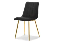 Produkt: Krzesło megan czarny welur, podstawa złoty