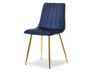 Produkt: Krzesło megan granatowy welur, podstawa złoty