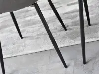 Krzesło MEGAN SZARE z tapicerką vintage na czarnej nodze - stabila podstawa