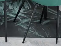 Krzesło MEGAN z aksamitną tapicerką na czarnych nogach - stabilna podstawa