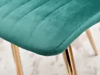 Krzesło glamour MEGAN ZIELONE welurowe na miedzianej nodze - stylowa tkanina