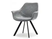 Produkt: Krzesło mira szary skóra ekologiczna, podstawa czarny