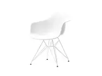 Krzesło tarasowe mpa rod biały tworzywo, podstawa czarny