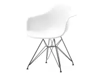 Krzesło z tworzywa z podłokietnikami MPA ROD białe.