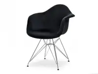 Produkt: Krzesło mpa rod tap czarny welur, podstawa chrom
