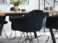 Krzesło kubełkowe MPA ROD TAP CZARNE z weluru + noga czarna - elegancki tył