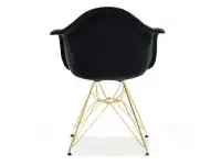 Krzesło MPA ROD TAP CZARNE kubełkowe glamour + złota noga - tył
