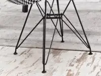 Krzesło MPA ROD TAP PEPITKA na czarnej nodze z drutu - podstawa