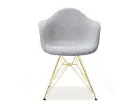 Eleganckie wygodne  krzesło glamour MPA ROD szaro-złote - przód