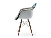 Nowoczesne krzesło tapicerowane MPA WOOD TAP PATCHWORK - wygląd boku.