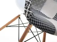 Krzesło tapicerowane do jadalni MPA WOOD TAP PATCHWORK 2 - siedzisko