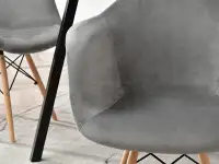 Krzesło mpa wood tap szary welur, podstawa buk