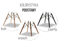 Krzesło MPA ROD TAP SZARE welurowe + czarna noga z drewna - wybór kolorystyki podstawy