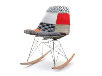 Produkt: Krzesło bujane mpc roc tap patchwork 1 tkanina, podstawa chrom-buk