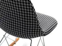 Fotel bujany tapicerowany tkaniną MPC ROC TAP pepitka - tył oparcia