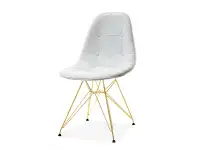 Produkt: Krzesło mpc rod tap biały skóra ekologiczna, podstawa złoty