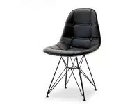 Produkt: Krzesło mpc rod tap czarny skóra ekologiczna, podstawa czarny