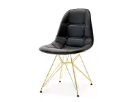 Produkt: Krzesło mpc rod tap czarny skóra ekologiczna, podstawa złoty