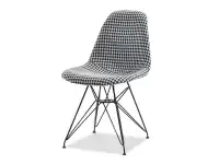 Produkt: Krzesło mpc rod tap pepitka-biały tkanina, podstawa czarny