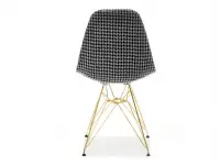Krzesło tapicerowane w pepitkę na złotej nodze MPC ROD TAP - tył siedziska