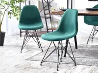 Krzesło MPC ROD TAP ZIELONY WELUR + CZARNA NOGA - wyrafinowana forma krzesła