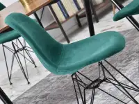Krzesło MPC ROD TAP ZIELONY WELUR + CZARNA NOGA - welurowa tkanina
