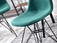 Krzesło MPC ROD TAP ZIELONY WELUR + CZARNA NOGA - stylowe siedzisko