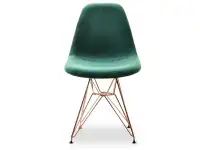 Krzesło tapicerwoane MPC ROD TAP zielony-miedź - przód