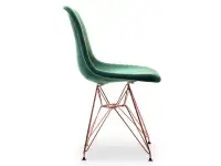 Krzesło tapicerwoane MPC ROD TAP zielony-miedź - bok
