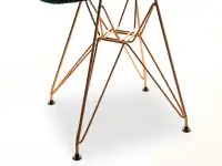 Krzesło tapicerwoane MPC ROD TAP zielony-miedź - stabilna podstawa
