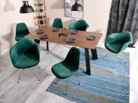 Krzesło tapicerwoane MPC ROD TAP zielony-miedź - widok z góry
