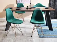 Krzesło tapicerwoane MPC ROD TAP zielony-miedź - bryła modelu