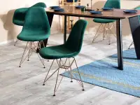 Krzesło tapicerwoane MPC ROD TAP zielony-miedź - linia krzesła