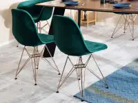 Krzesło tapicerwoane MPC ROD TAP zielony-miedź - tapicerowany tył